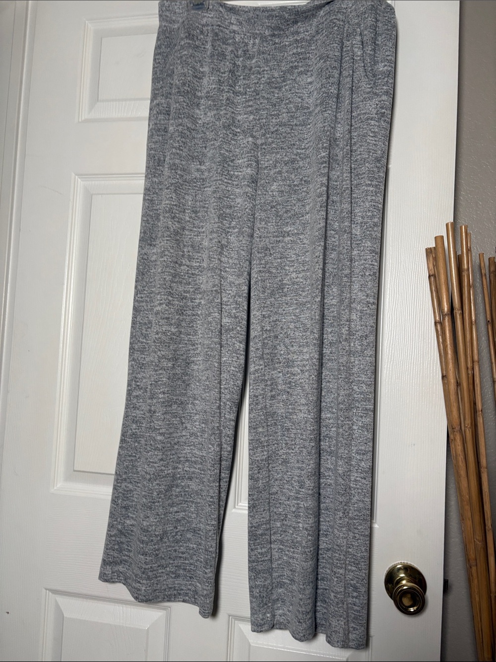Chico's Heather Gray Wide-Leg Knit Pants